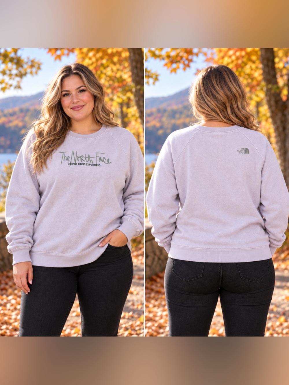 The North Face Women's XL Light Lavender Crew Sweatshirt like new